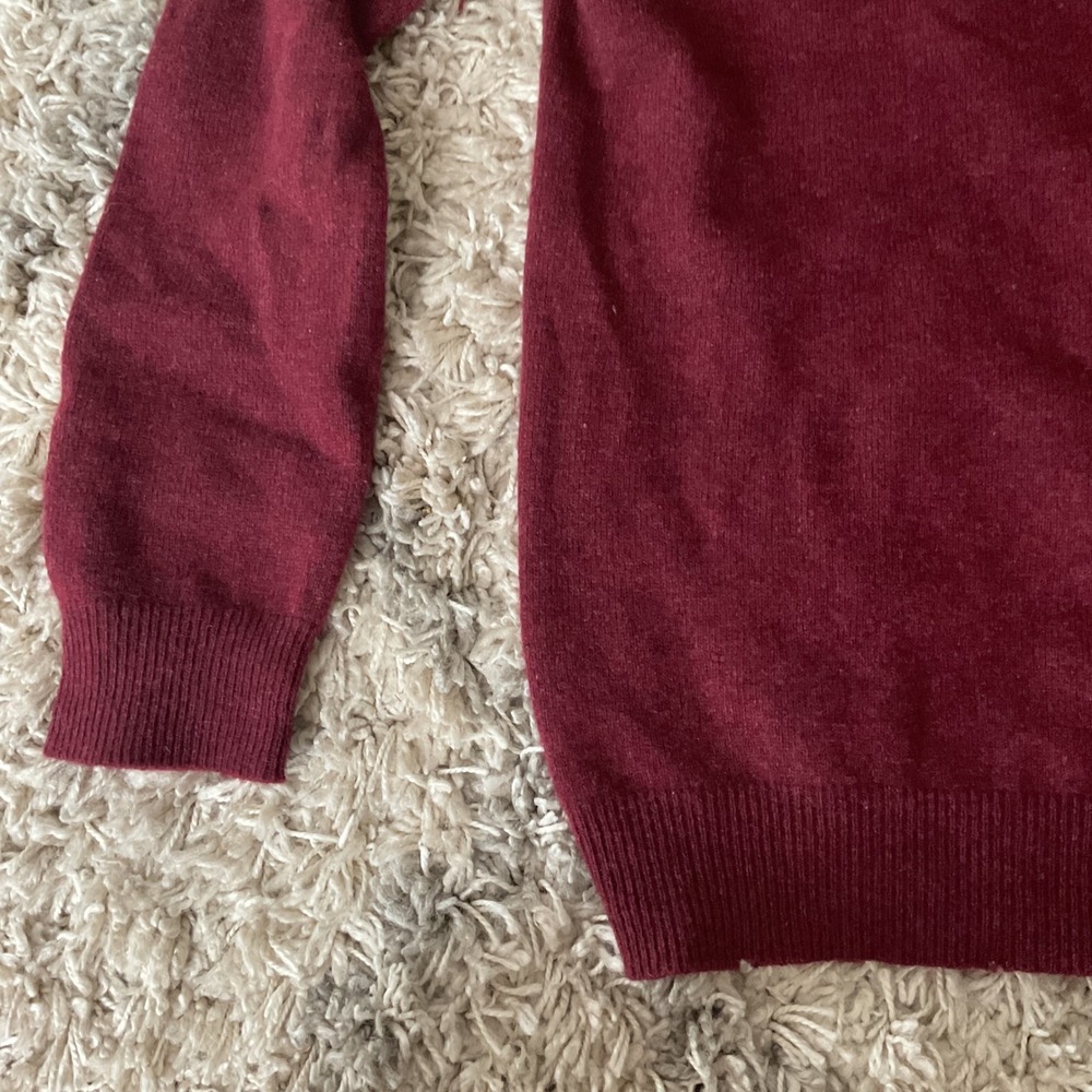 Burgundy 100% Cashmere V-Neck Sweater Womens Small 29315 FA18 Wine - Picture 4 of 13